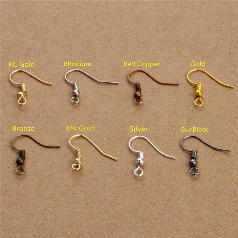 200pcs/lot 8Color Ear Hook Wire Clasp Earring Hooks Wires Fit DIY Ear
