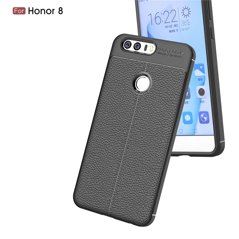 Силиконовый чехол личи кортекс для huawei Honor 8 funda hoesje lychee кожаный Матовый Мягкий ТПУ