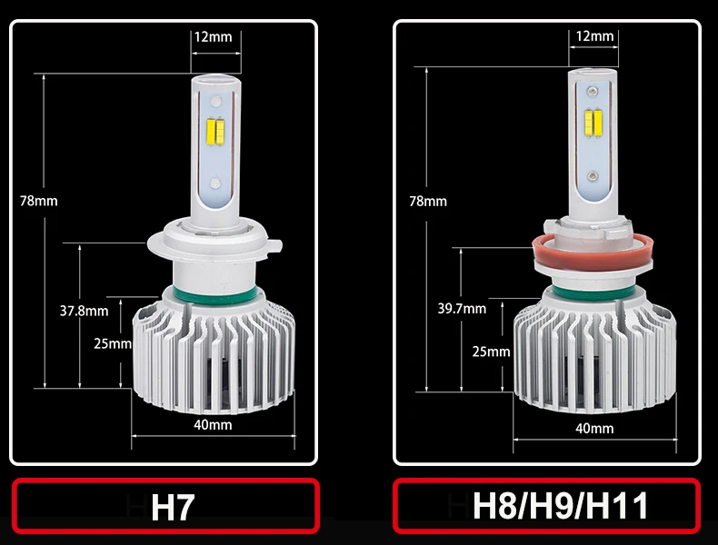 Yhkoms фар автомобиля H4 светодио дный H7 H8 H11 H1 H3 880 881 9005 9006 3000 К 4300 К 6000 К противотуманных фар CSP белый желтый свет автомобиля светодио дный лампы