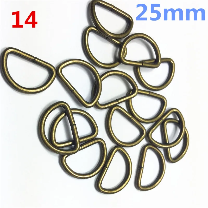 14  25mm antique bronze d buckle