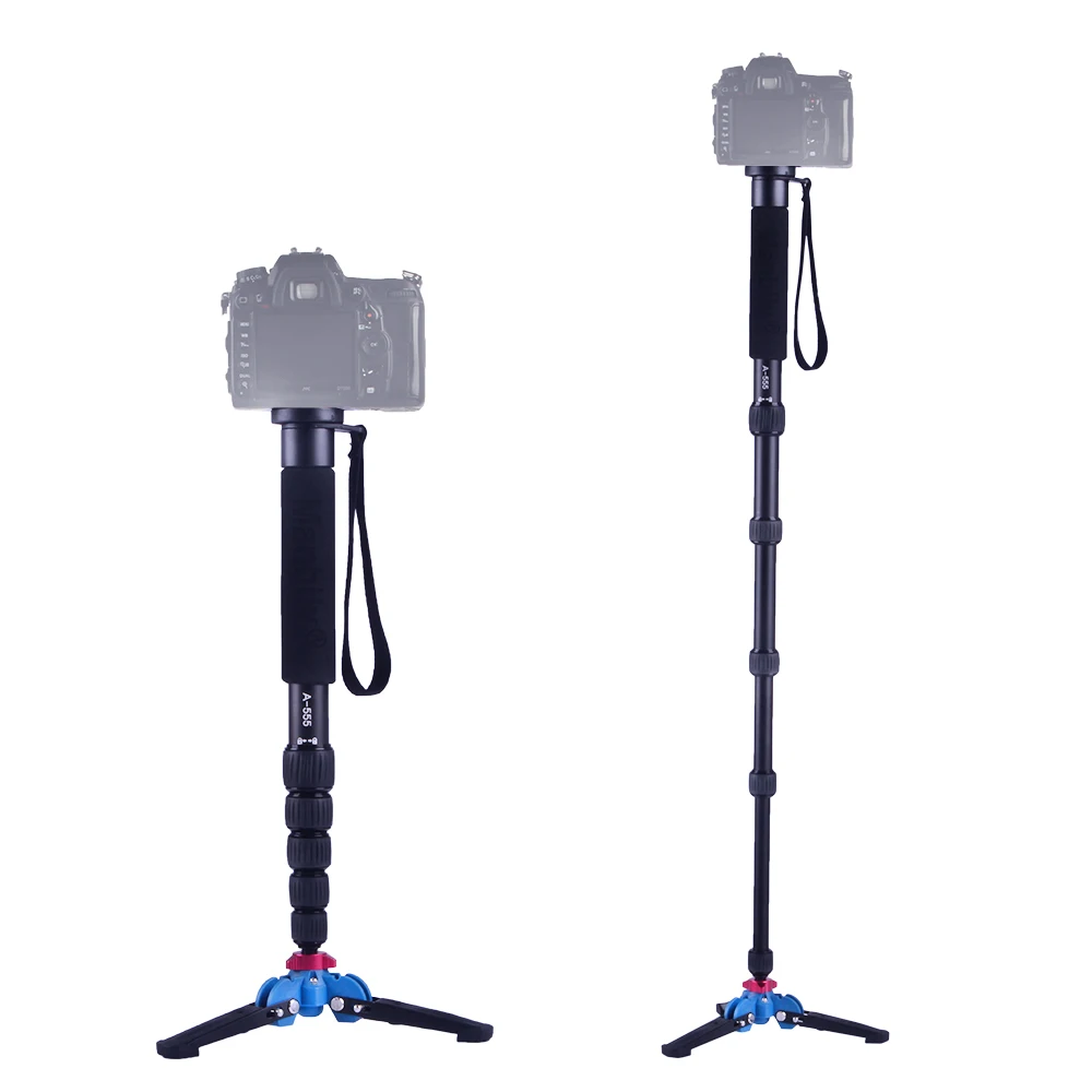 Manbily A 555 Aluminum Alloy 6 Section Camera Tripod Monopod Unipod
