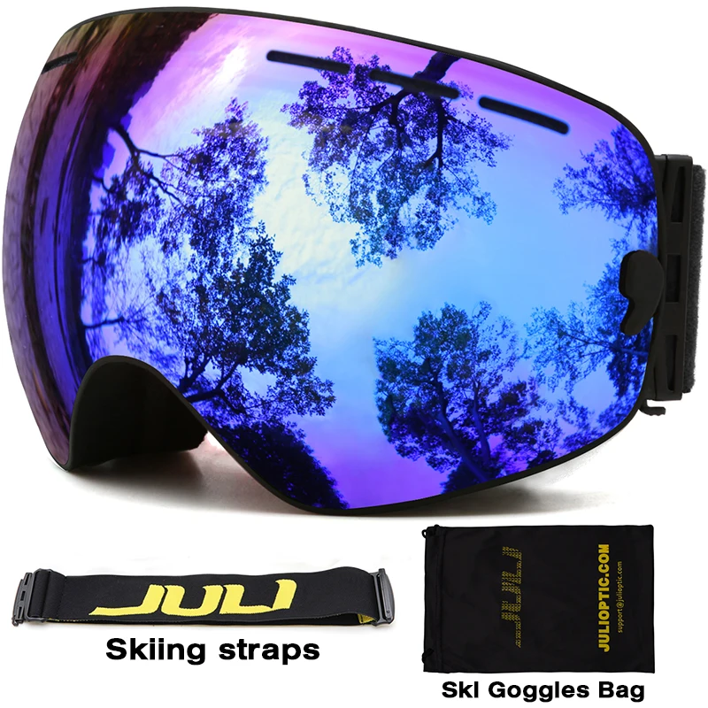 Ski goggles JULI Brand Double Layers UV400 Anti fog Protection Ski Mask Glasses font b Skiing