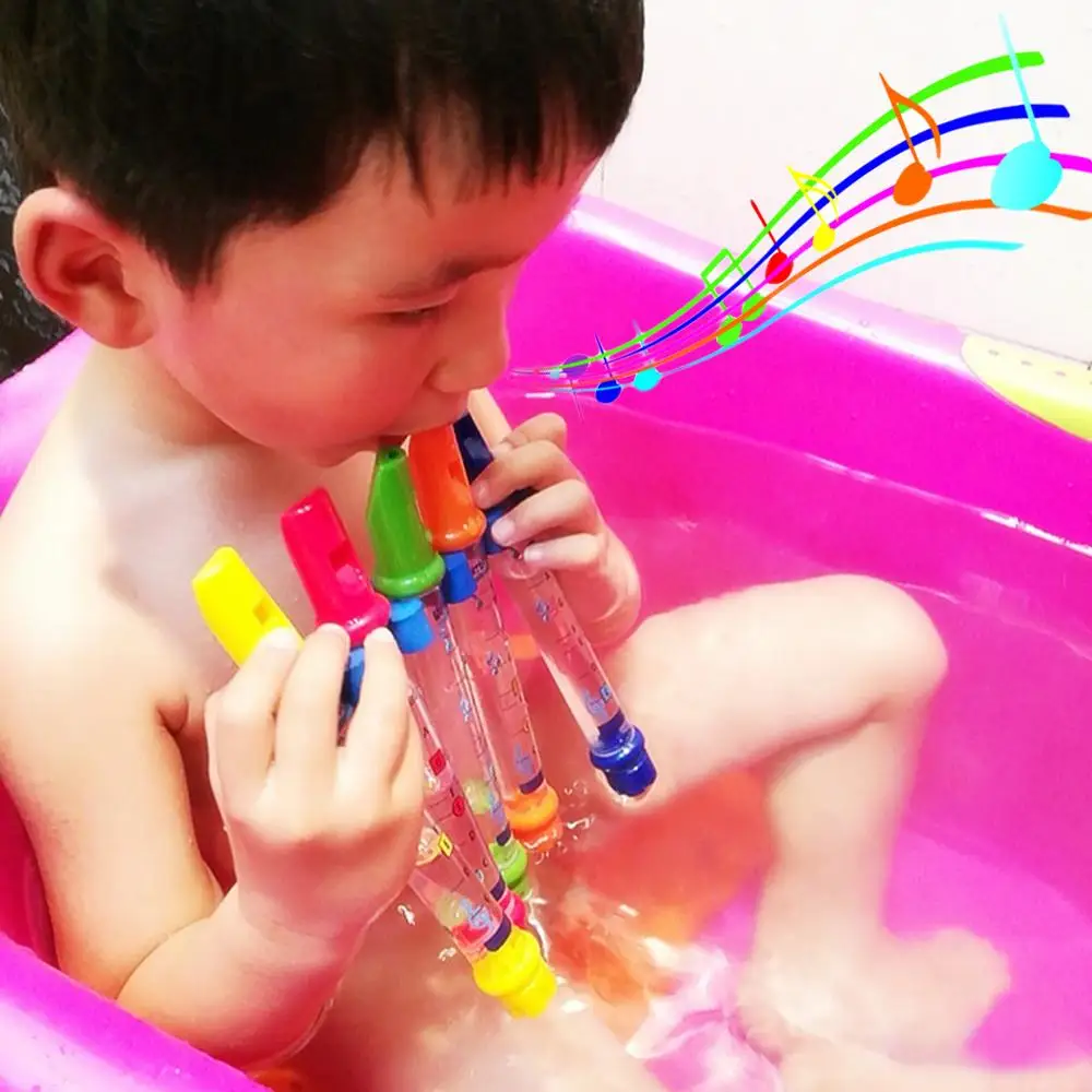 Water Flutes Whistles Music Sheets Musical Bath Time Filler Toy Tub Tunes Songs Tool (6)