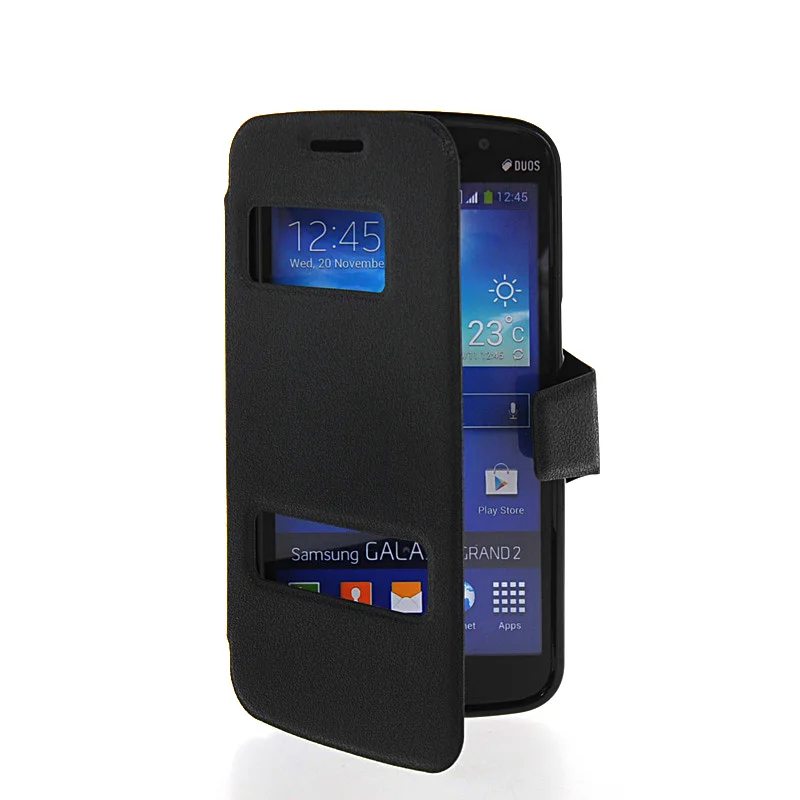 Из искусственной кожи 5.25For samsung Galaxy Grand 2 чехол для samsung Galaxy Гранд 2 Duos G7102 G7105 G7106 откидная крышка для сотового телефона чехол