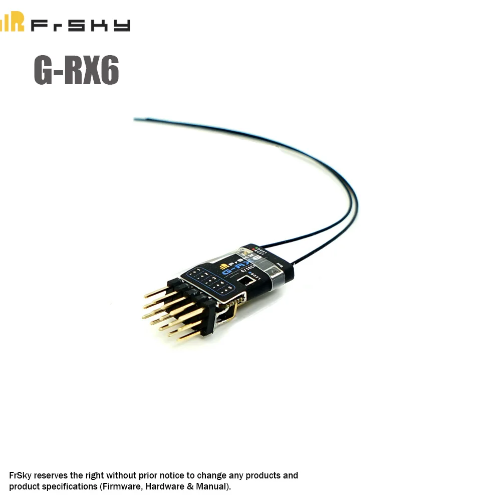 

Original FrSky G-RX6 6/16 telemetry Receiver designed for gliders ultra small and super light 6 pwm output