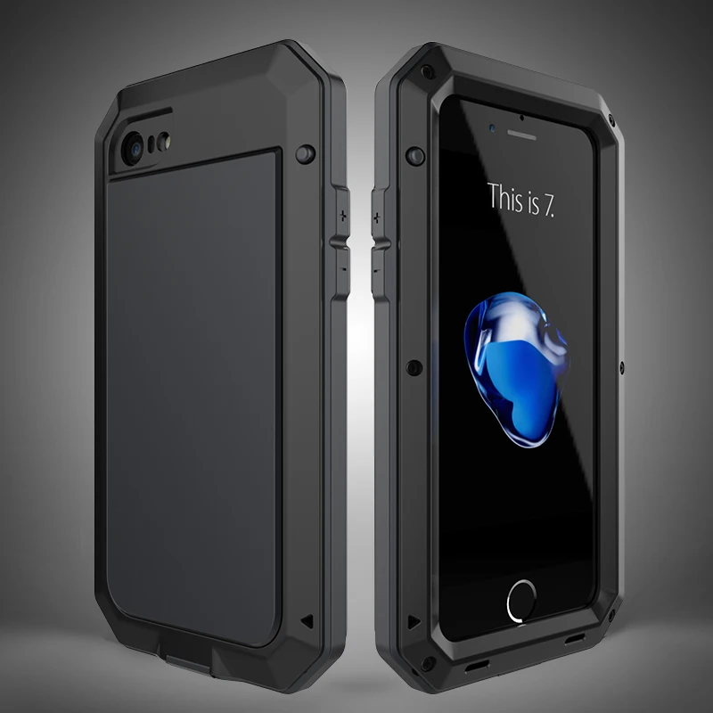 Outdoor Heavy Duty Doom Armor Shockproof Metal Case For iPhone XS MAX XR X 7 8 6 6S Plus 5 SE 5S 4 4S Dustproof Protection Cover