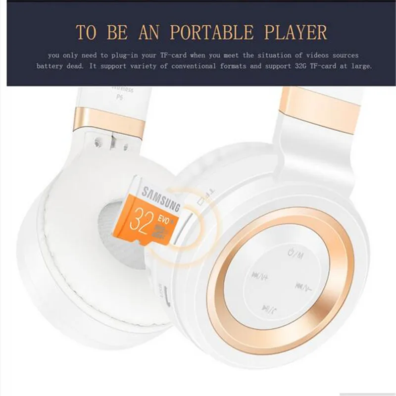 HiFi наушники Bluetooth беспроводной бас шумоподавление видео игра Поддержка TF карта FM