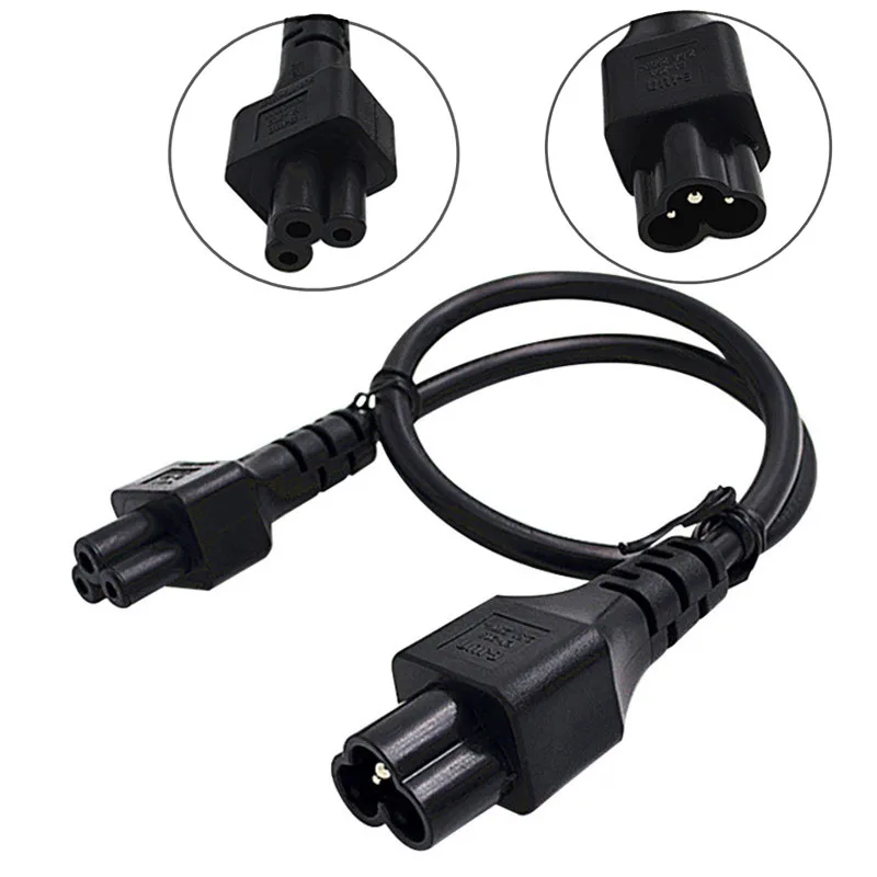 

IEC 320 C5 Female to C6 Male Power Cord Cable Extension Cable Micky 3Pin Male to Female power extension cord About 50CM