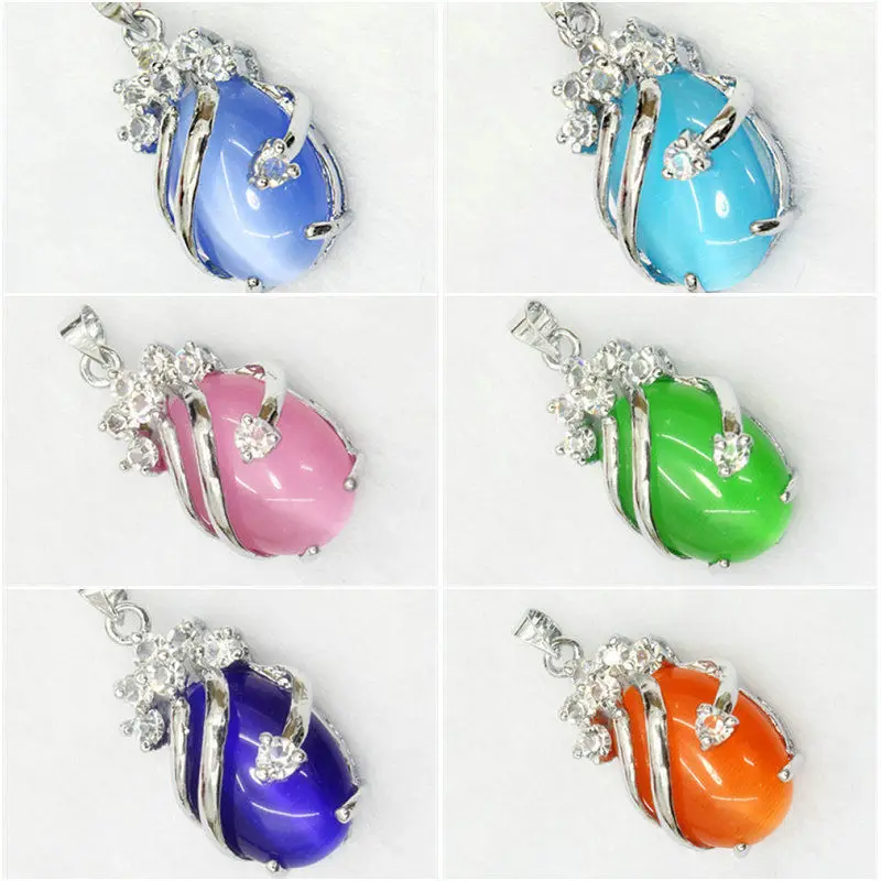 

FREE SHIPPING>> Solitaire multicolor natural opal Silver Pendant With Necklace 5.27