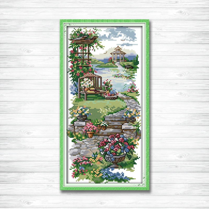

A tranquil path scenery home Decor painting counted printed on canvas DMC 11CT 14CT Cross Stitch kits needlework Sets embroidery