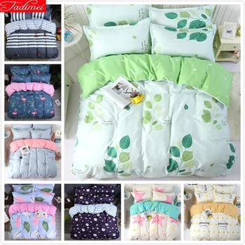 

Green Leave Duvet Cover 3/4 pcs Bedding Set Kids Child Bed Linens Single Twin Queen King Size Quilt Pillow Case Bedspreads Sheet