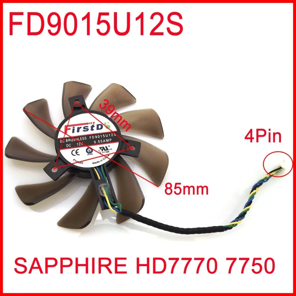 FD9015U12S 12 В 0 55a 85 мм 39x39x39 для Sapphire HD7770 7750 видеокарта вентилятор охлаждения 4Pin |