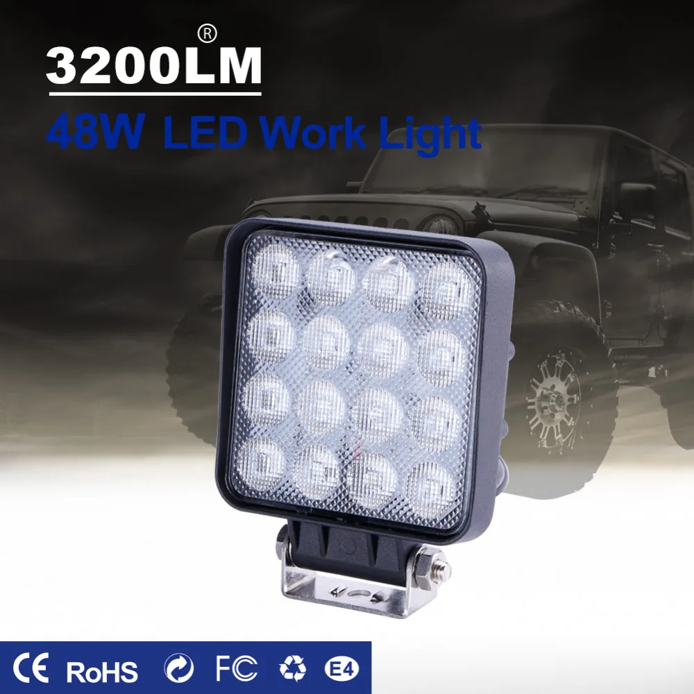 Luz de Trabalho Luz de Inundação Tc-x Praça Offroad 12 – 24 v Luz Extra Portátil Caminhão Trator Carro Estilo Atacado Led 16×3 w