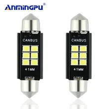 ANMINGPU 2x сигнальная лампа супер яркая C5W Led C10W 31 мм 36 мм 39 мм 41 мм гирлянда лампа CANBUS Внутренняя купольная лампа для чтения