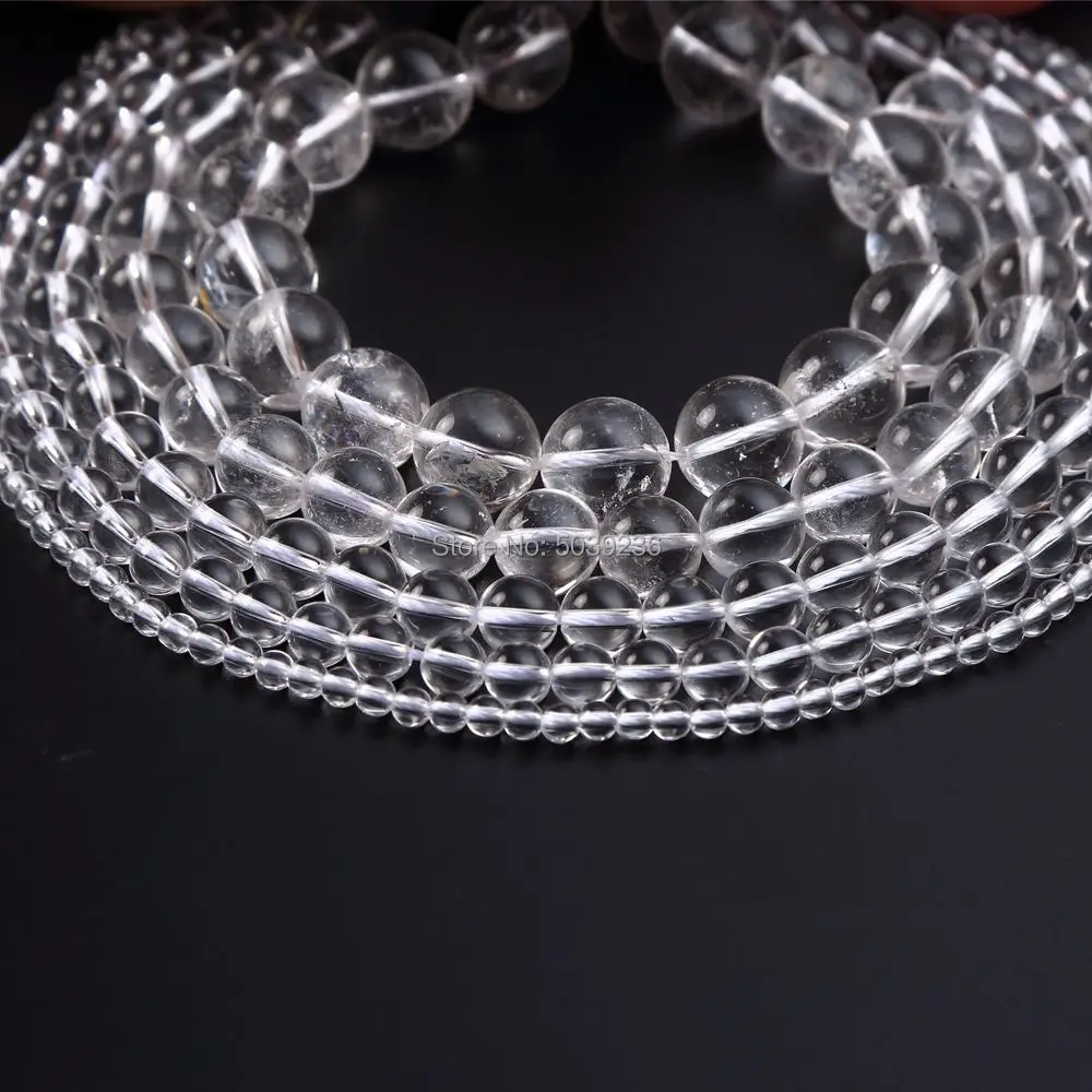 

Bulk Wholesale Smooth Clear Quartz Crystal Beads Natural Stone Round Loose Beads 4-12mm for Needlework Jewelry Making