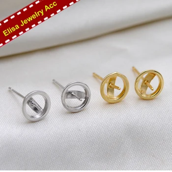 

Pearl Jewelry Accessory S925 Sterling Silver Pearl Stud Earrings Settings Simple Design Pearl Earrings Components 3Pairs/Lot