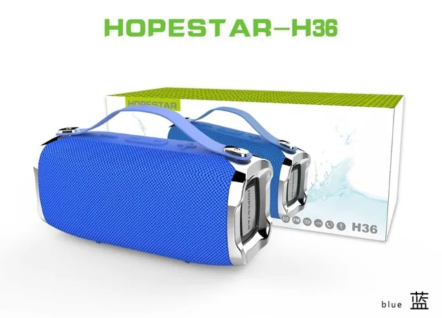 HOPESTAR H36 Мини Bluetooth динамик открытый портативный водонепроницаемый беспроводной маленький громкий динамик HIFI Бас Звук 3D стерео музыка TF - Цвет: Синий