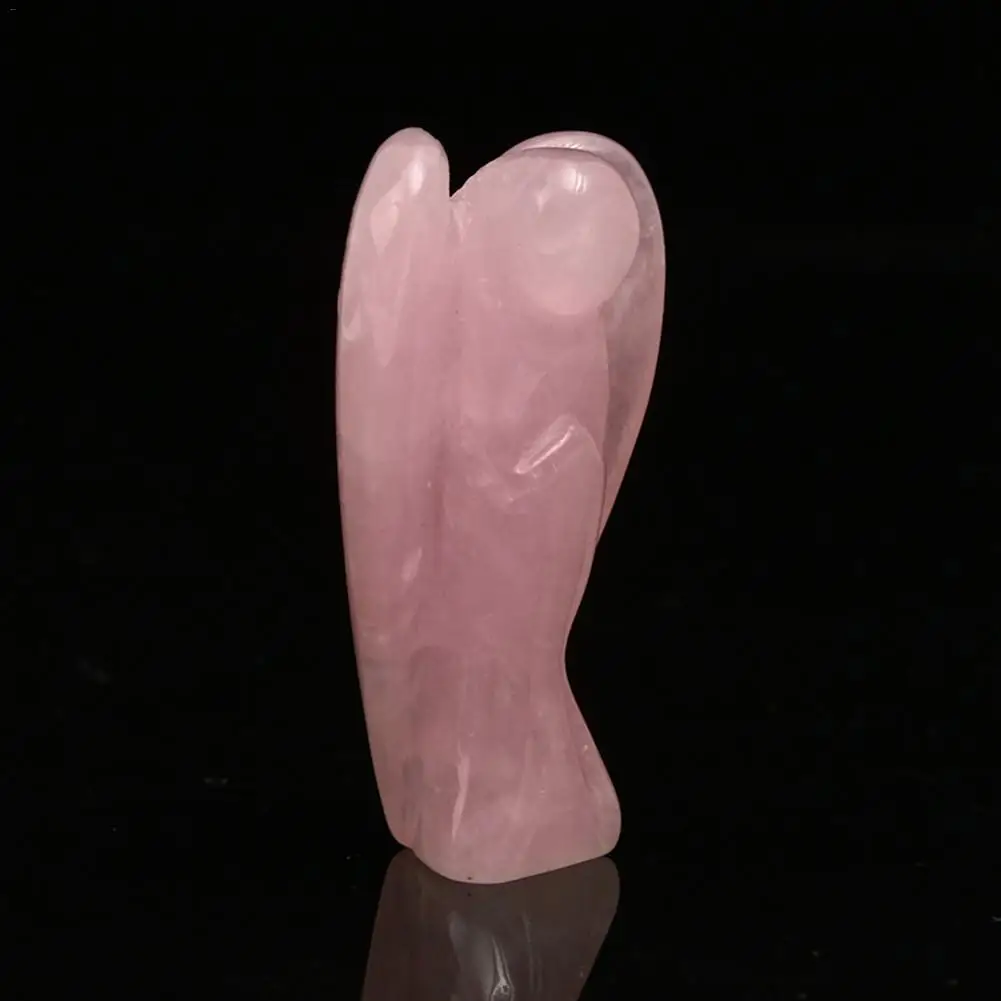 1,5 Дюймовый кулон розовый кварц нефрит ангел кристалл артваре украшения Карманный Камень-оберег статуя резные украшения ручной работы