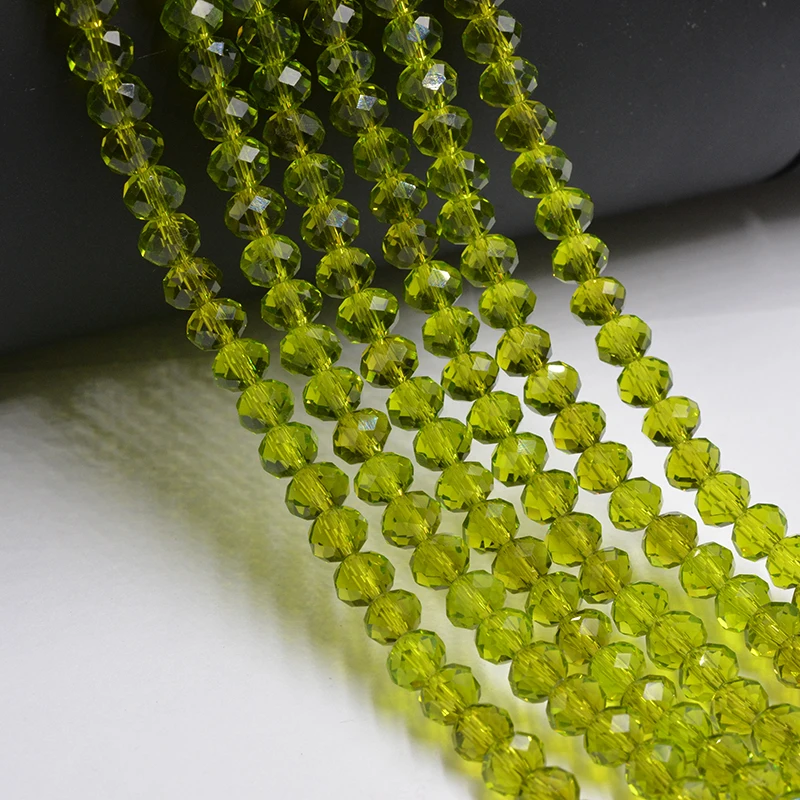 

Olive Green 4MM 140PCS New !Top Quality Faceted Glass String Beads for Jewelry Making Bicone Free Shipping