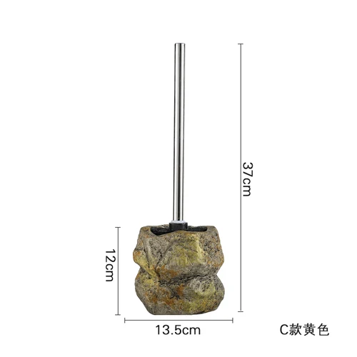 Креативная винтажная щетка в форме камня для туалета, щетка для унитаза и держатель, набор инструментов для чистки керамики, аксессуары для декора ванной комнаты - Цвет: E
