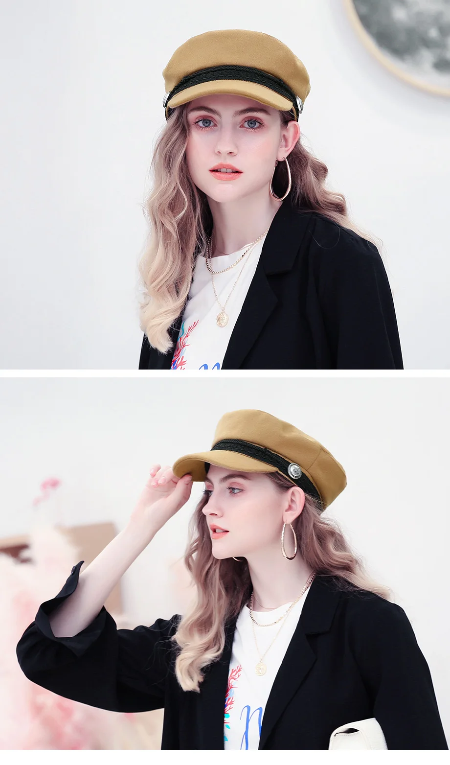 Women Baseball Cap Hats For Women Winter Octagonal Fashion French Wool Baker's Boy Hat Cap Female Black Streetwear Caps