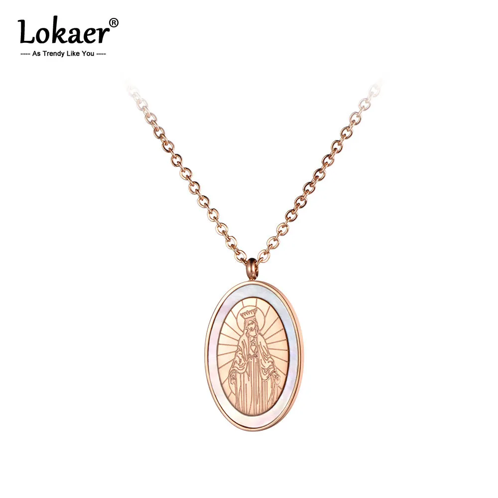 Lokaer трендовая Статуя королевы подвеска ожерелье розовое золото цвет из нержавеющей стали ожерелье ювелирные изделия для женщин Подарки N19027