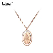 Lokaer трендовая Статуя королевы подвеска ожерелье розовое золото цвет из нержавеющей стали ожерелье ювелирные изделия для женщин Подарки N19027