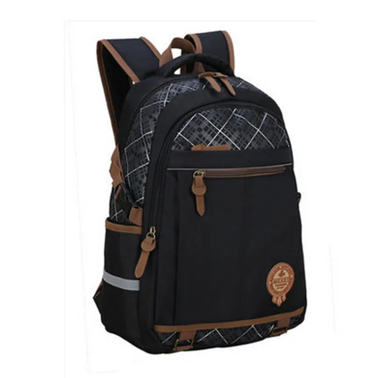 Школьная сумка для подростков, девочек/мальчиков, детский фирменный рюкзак через плечо, большой/маленький дешевый рюкзак, детский рюкзак, распродажа - Цвет: black
