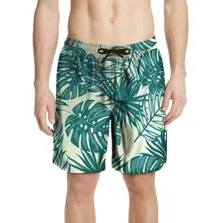 Для Мужчин's Hipster Лето быстросохнущая пляжные шорты Плавки Мужчин тропический Monstera 3D печатных шнурок эластичные свободные пляжные шорт