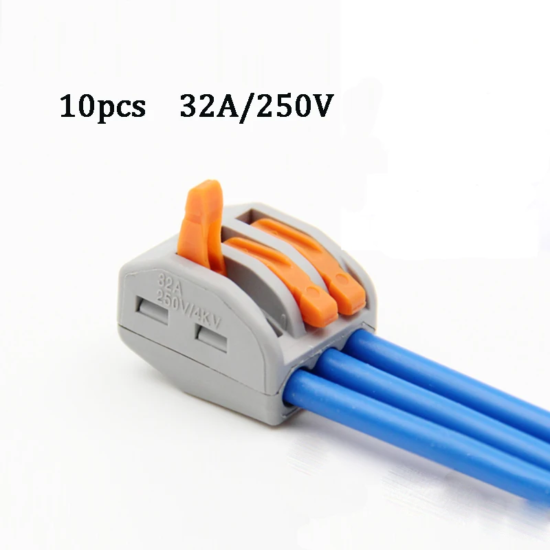 

10PCS PCT-213 3 Pin Universal Compact Wire Connector Electronics-made connector Wire and Wire Junction Box with lever gray