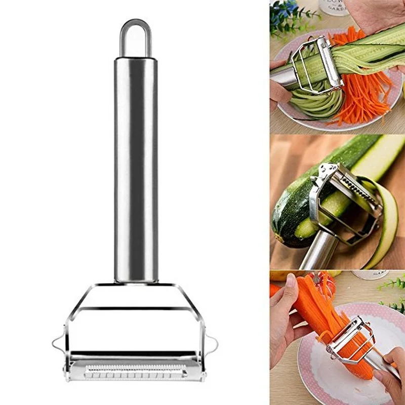 

Stainless Steel Vegetable Peeler Multi-function Potato Cucumber Carrot Grater Double-head Planing Sharp Kitchen Tool