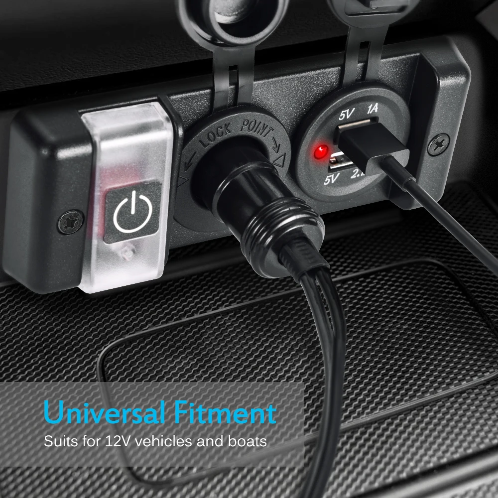 Панель переключателя с светодиодный USB портами 12 В 2 1 а/1 А|Кабели адаптеры и