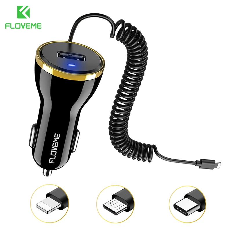 FLOVEME USB سيارة شاحن آيفون X 8 زائد 2.1A الهاتف المحمول سيارة-شاحن مع المصغّر USB نوع C الإضاءة كابل للهاتف شاحن FLOVEME USB سيارة شاحن آيفون X 8 زائد 2.1A الهاتف المحمول سيارة-شاحن مع المصغّر USB نوع C الإضاءة كابل للهاتف شاحن