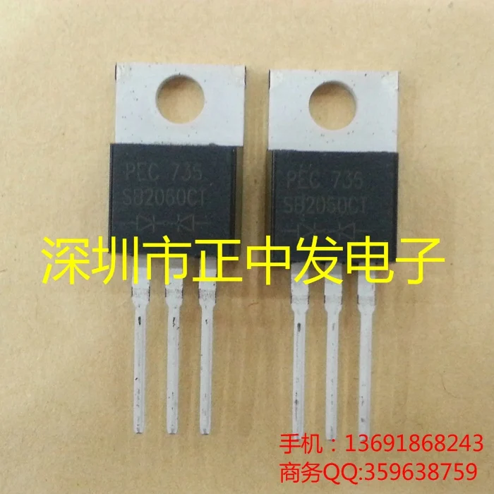 10 unids/lote SB2060CT Schottky 20A 60 V TO 220 paquete 100% nueva ...