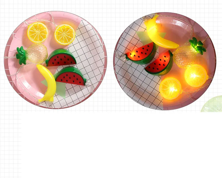 Светодиодный гирлянда в стиле Феи для помещений, Рождественская гирлянда, Смешанные фруктовые гирлянды, украшение для сада, свадьбы, праздника, вечеринки, дня рождения