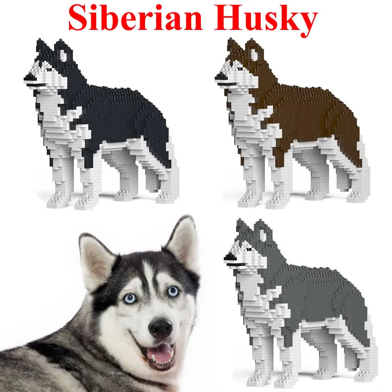 JEKCA кубики для игр Siberian Husky собранная игрушка DIY модель собака ребенок интеллект