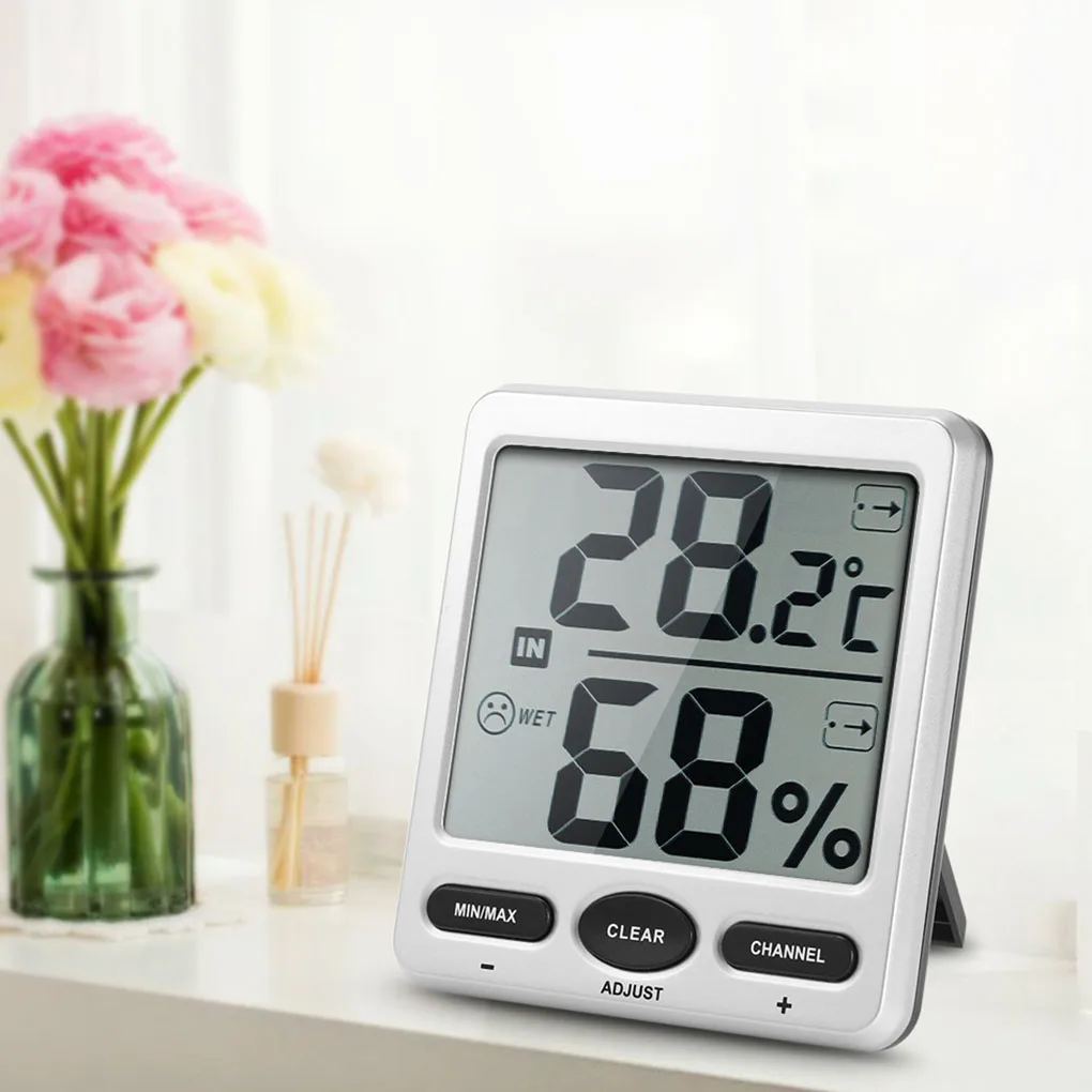 

1 to 4 Digit 8-Channel Thermo-Hygrometer Console Receiver Remote Sensor Emitter Wireless Digital LCD