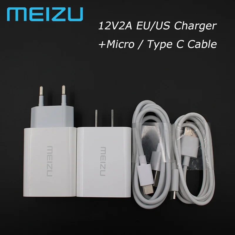 

Original MEIZU 12V2A Fast Quick Charger 100cm micro/type c usb cable for meizu MX3 MX4 Pro MX5 MX6 15 plus pro 6 6s 7 plus UP10