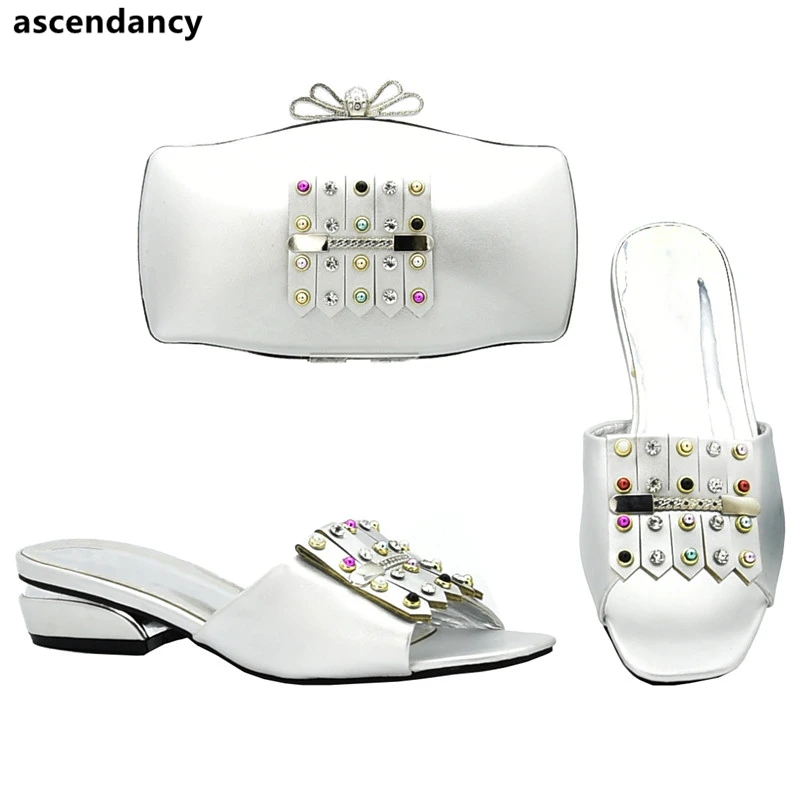 

Latest Italian Designer Shoes and Bags Matching Set Decorated with Rhinestone Women Shoes and Ba Set In Italy Pumps Women Shoes