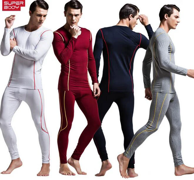 

2016 New Fashion Casual Men Winter Fall Modal Sleepwear Sets Sexy Strong Male Undershirt Bodysuit Lingerie Soft Fabric M L XL