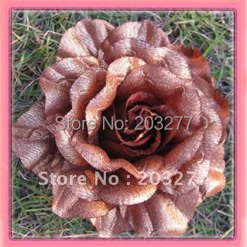 24 шт./лот 5 цветов для вашего выбора 4 ''Роза глиттер цветок из ткани конский хвост и брошь булавка
