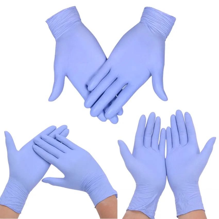 Тату-перчатки одноразовые синие медицинские мягкие нитриловые большого размера защита для пальцев латексные водонепроницаемые аксессуары для макияжа татуировки