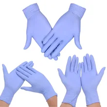 Тату-перчатки одноразовые синие медицинские мягкие нитриловые большого размера защита для пальцев латексные водонепроницаемые аксессуары для макияжа татуировки