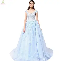 Ssyfashion Роскошные кружевное платье с цветочным рисунком Свадебное платье высокого класса Романтический Кристалл Бисер Банкетный бальное