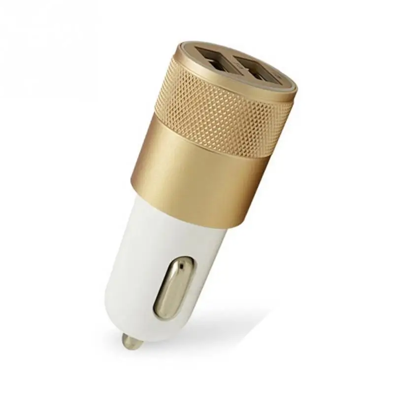 المزدوج USB واجهة شاحن سيارة كيت 2.1A/1A سبائك شاحن سيارة ولاعة السجائر نوع شاحن للكمبيوتر لوحي الهاتف المحمول