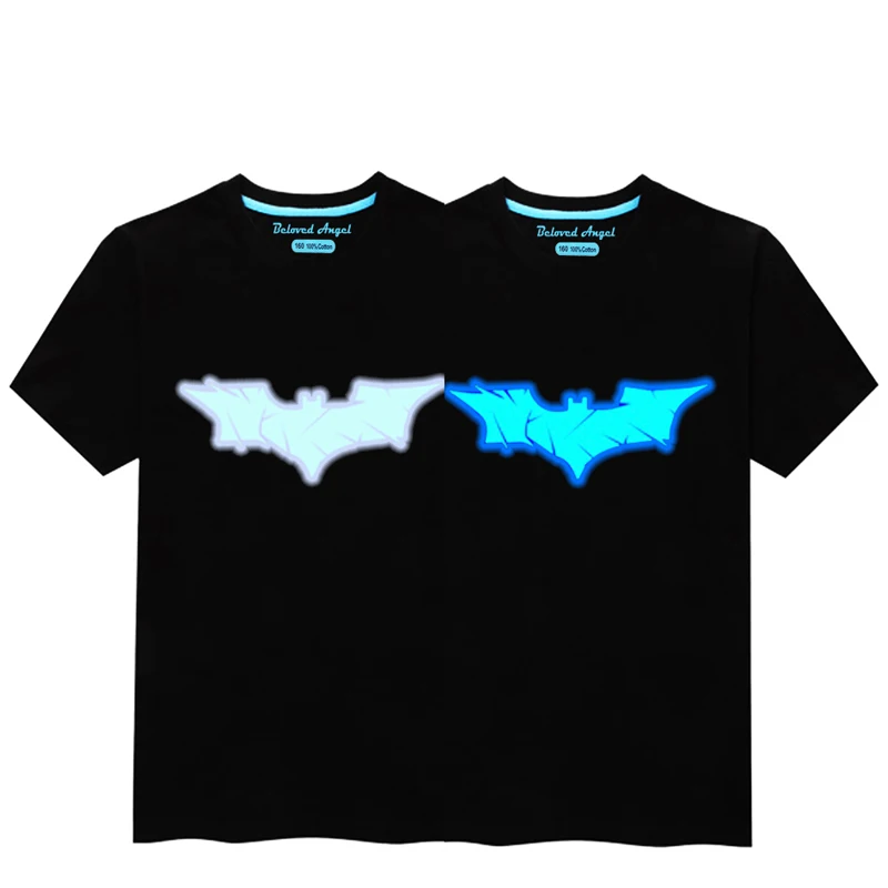 Рождественский светящиеся для мальчиков и девочек Рубашка с короткими рукавами футболки детская футболка футболки с Суперменом, Бэтменом Топ для маленьких девочек дети хип футболка хип-хоп
