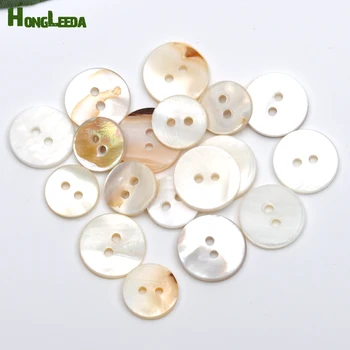 

100pcs/lot real Natural shell buttons 11.5mm/15mm 2-hole flat mother of pearl buttons think button free shipping SHELL006