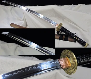 

Clay Tempered T10 Steel Japanese Samurai Sword Katana Sharp Blade Handmade