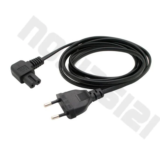 

European 2pin male to IEC 320 C7 Female angled power cord, Angled IEC C7 cord L=2.0M Free shipping