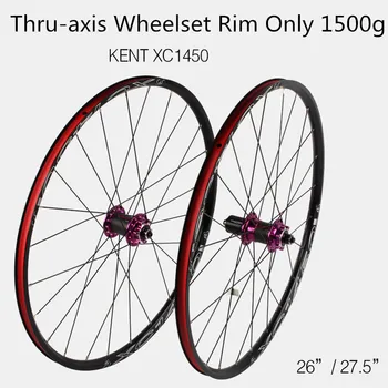 

XC1450 MTB Mountain Bike Bicycle 26 27.5inch Carbon Fiber Wheel Sealed Bearing Hub Thru-axis Wheels Wheelset Rim Only 1500g